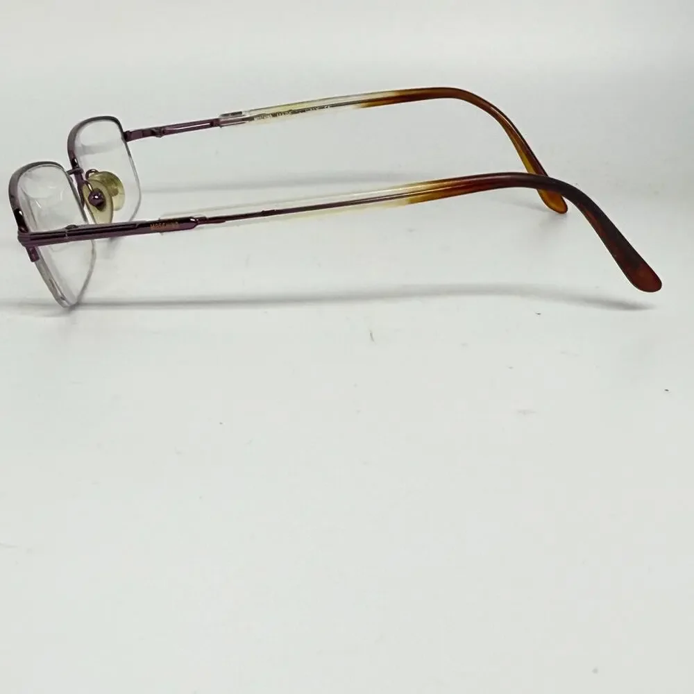 Moschino Eyeglasses Frame Purple Half Rim‎ Metal H17895